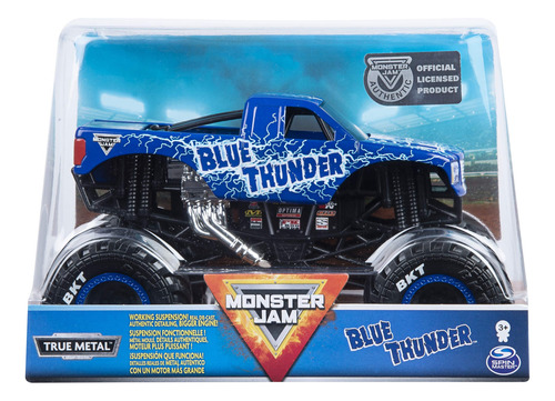 Vehículo Fundido Monster Jam Blue Thunder A Escala 1:24