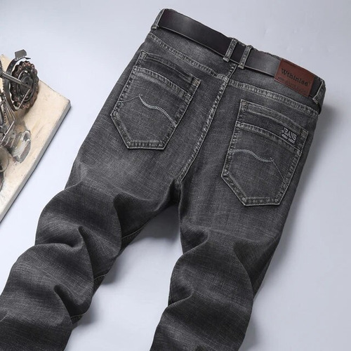 Jeans Elásticos Clásicos Avanzados En Negro, Azul Y Gris Bus