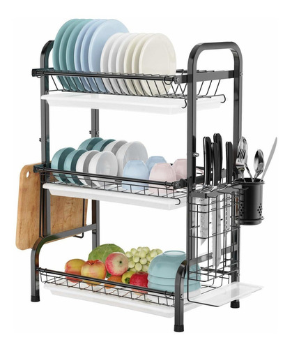Dish Drying Rack, Warmfill 3 Tier Dish Rack Stainless Ste