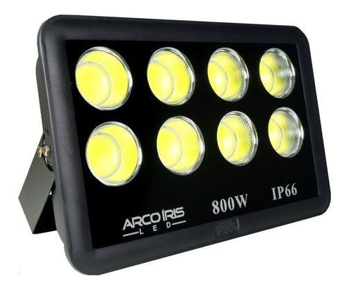 Refletor De Led 800w Bivolt Holofote Ip66 Branco Frio Campo Cor da carcaça Preto Cor da luz Branco-frio 110V