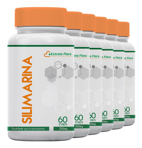 Kit Silimarina 200mg 60 Cápsulas (6 Unidades)