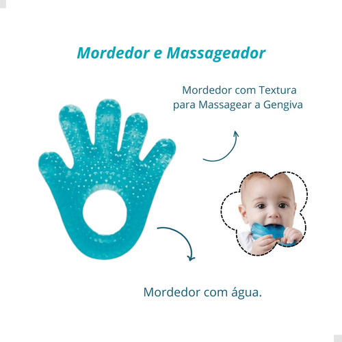 Mordedor Massageador Gengiva Buba Bebê Com Água Kit Com 2