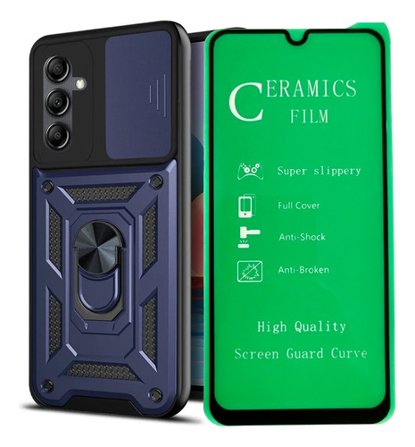 Funda Estuche Reforzada + Vidrio Cerámico Para Samsung A14