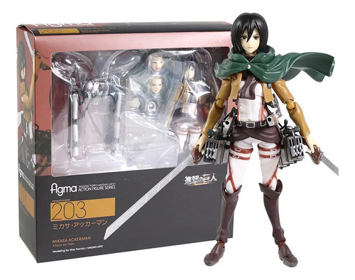 Figura De Acción Figma 203 Mikasa Ackerman, Juguete Articula