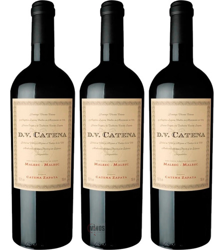 Vino Dv Catena Zapata Malbec - Malbec Pack X3 Unidades