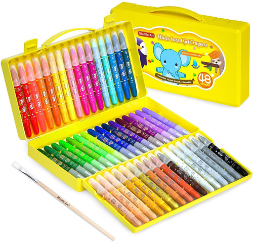Crayones De Colores De Gel X48 Unidades Con Estuche Y Pin...