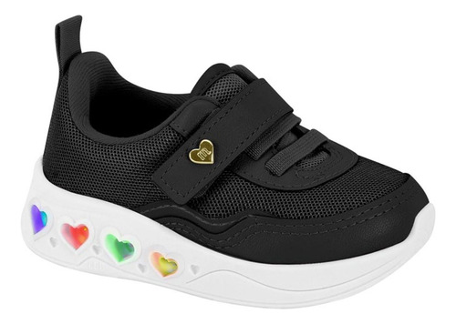 Tênis Feminino Infantil Com Velcro E Led 4 Cores Molekinha