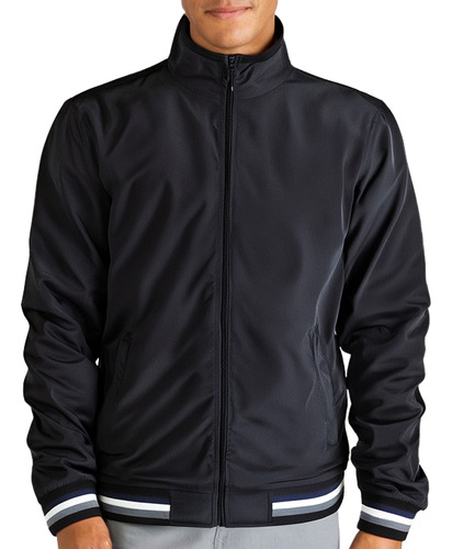 Chaqueta De Bomber Casual Para Hombre Con Cuello De Pie
