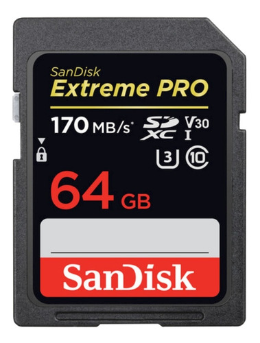 Sandisk Sdxc Extreme Pro 170mb/s 64gb U3 Video Filmagem 4k