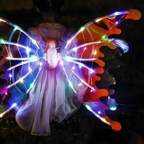 Alas Mariposa Con Movimiento Automático Luz Sonido Disfraz