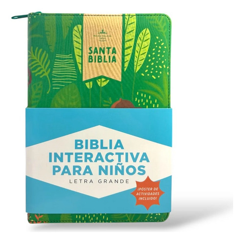 Biblia Interactiva Para Niños Rv1960 -con Cierre, Tela Verde