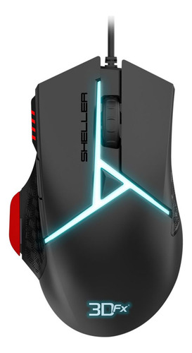 Mouse Gamer 3dfx Sheller 9075 7 Botones 4800dpi Usb Negro