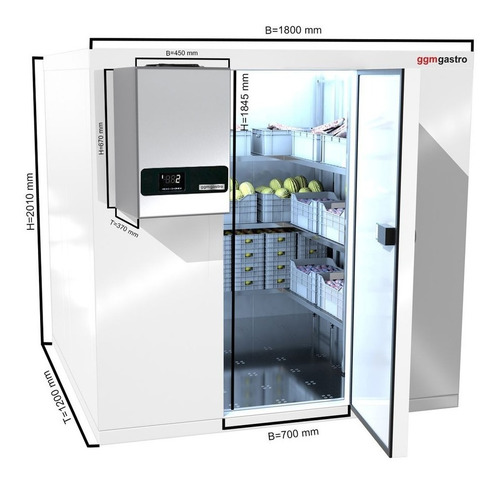 Imagen 2 de 3 de Cooling Room Wall-mounted Refrigeration Unit Plus Freezer
