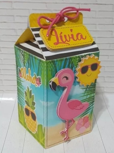 15 Cajitas Milk Box En 3d De Flamenco 