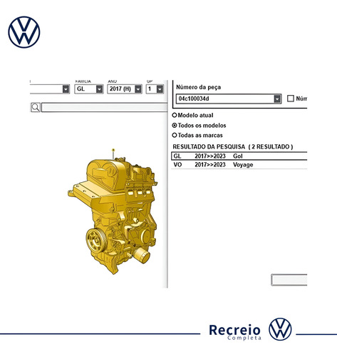 Motor Parcial 3c 1.0 Total Flex Voyage Gol 2017 A 2023 Vw