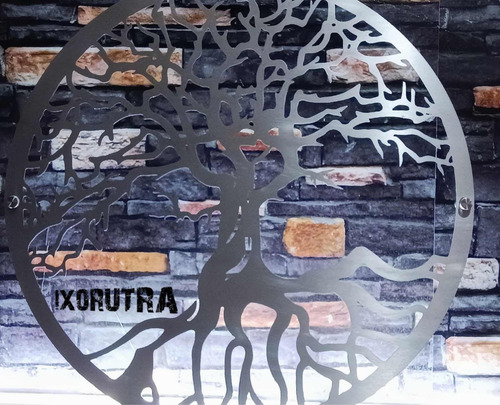 Decoración Circular Del Árbol De La Vida En Acero Inoxidable Tamaño 50cm