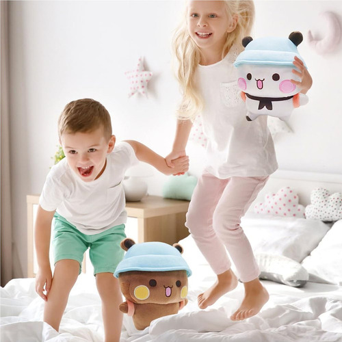 Ursinho De Pelúcia Kawaii Panda Com Chaveiro