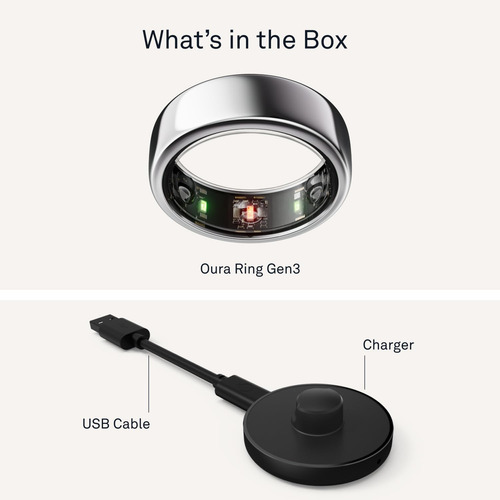 Monitor Para Dormir Smart Ring Oura Gen3 Horizon, Plateado,
