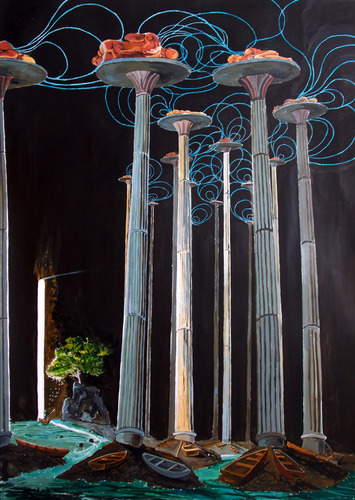 Pensamientos Elevados. Cuadro Obra Original Lazaro Hurtado