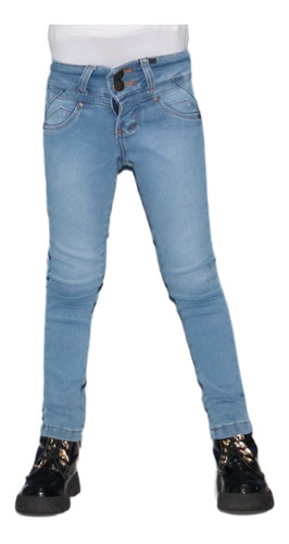 Jeans Niña Mezclilla Stretch Pretina Ancha Zoly  Refzl106