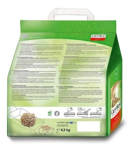 Arena Gato Cats Best Biodegradable 4.3 Kg 10 Lt x 2.1kg de peso neto