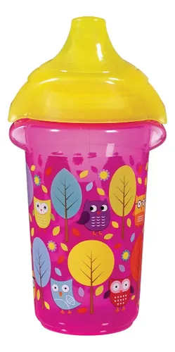 Vaso Aprendizaje Con Válvula Antivuelco X2 266ml Munchkin Fucsia Búhos Y Aves