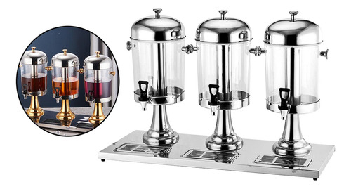 Dispensador De Bebidas, Botella Sellada Con Grifo Plata 24l