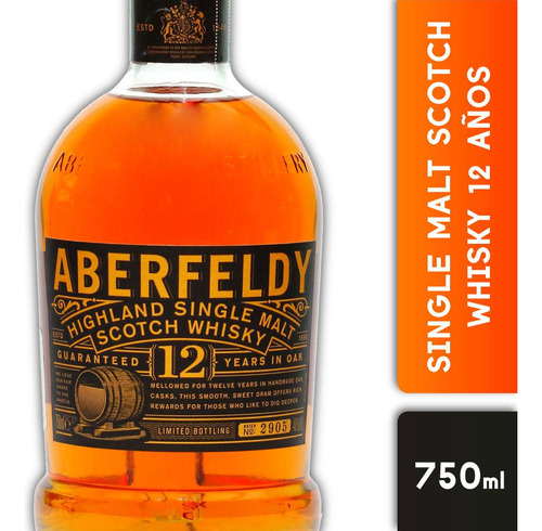 Whisky Single Malt Aberfeldy 12 Años 750cc 1 Unidad