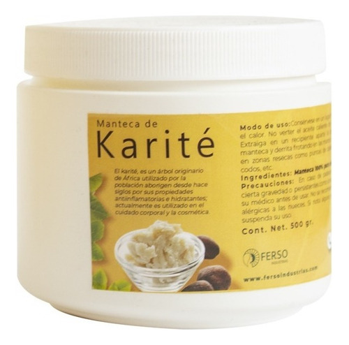 1/2 Kg Manteca De Karité Orgánica 8piezas Tipo De Envase Polietileno