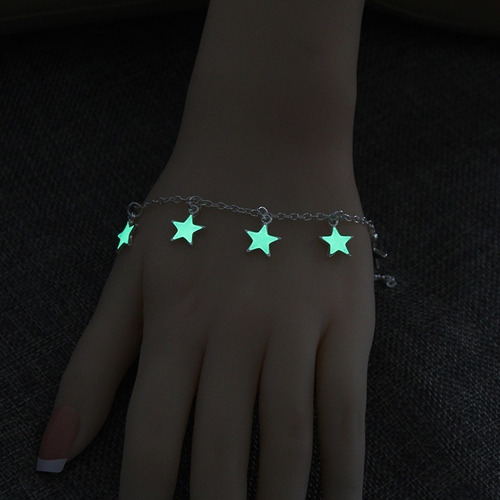 2 Pza Pulsera Brazalete Tobillera Estrellas Brilla Oscuridad