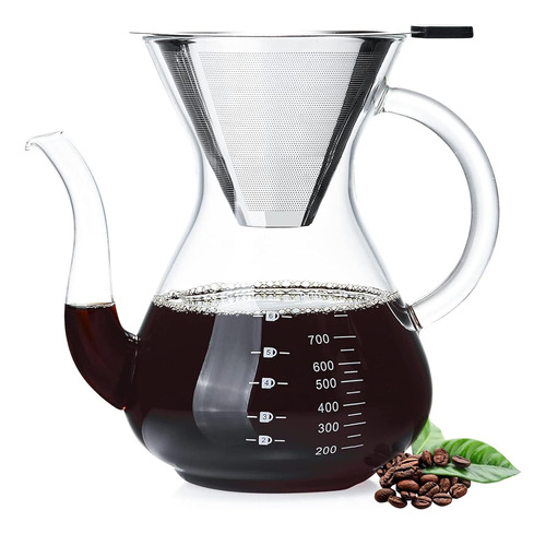 Cafetera Vertida, Jarra De Vidrio De Borosilicato Sin Papel 