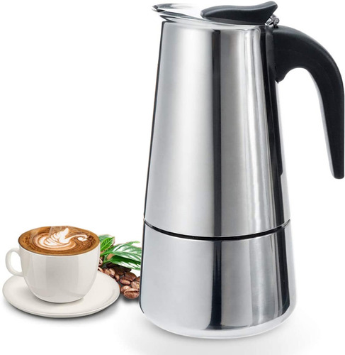 Cafetera Italiana Moka 6 Tazas Acero Silver Deluxe