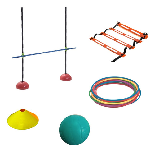 Kit Coordinacion Valla + Escalera + Conos + Aros + Pelota