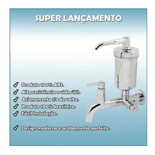 Imagem 4 de 7 de Torneira Com Filtro Reta Luxo Vela Carvão Ativada Multivazão