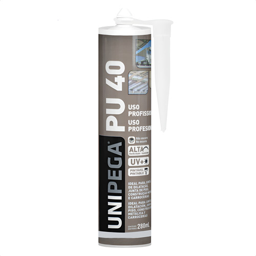 Silicone Adesivo Pu40 Vidro Metal Juntas Dilatação 400g