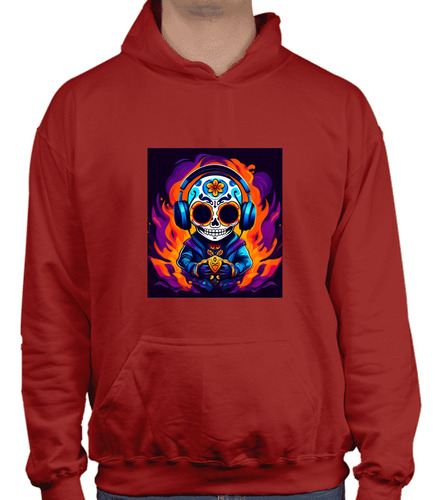 Sudadera Con Gorro Calavera Con Audífonos - Día De Muertos