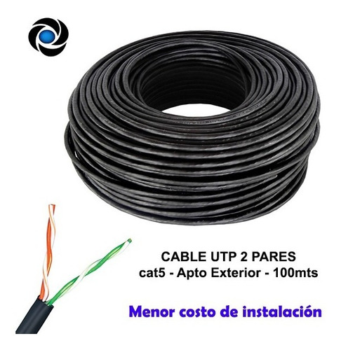 Imagen 5 de 6 de Rollo Cable Utp 2 Pares Exterior 305mts Camara Cctv Alarma