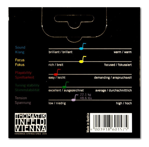 Cuerdas para violín Thomastik Vision Titanium Orchestra Vit100o