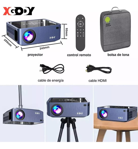 Proyector Profesional Xgody 8k Android Wifi Full Hd 12000 Lm