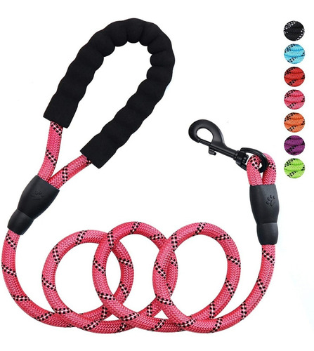 Matchi Correa Para Perros Con Reflejante Ultra Resistente Color Rosa