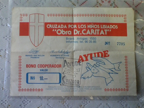 Antiguo Bono Coperador Niños Dr Caritat