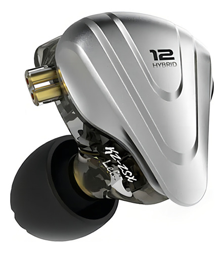 Fone Ouvido In-ear Kz Zsx 12 Drivers Sem Microfone Preto Preto