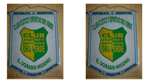 Banderin Grande 40cm Club Oro Verde El Dorado Misiones