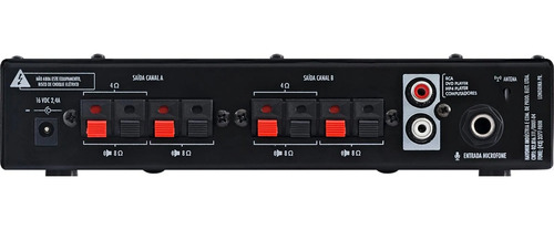 Kit Som Ambiente 400w Ambience 4000 V2 Amplificado +4 Caixas Cor Preto