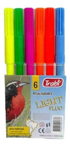 Resaltador Trabi Junior X 6 Colores Fluo Light Surtidos 