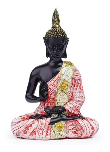 Figura Buda En Meditación Estatua Decorativa Rosada