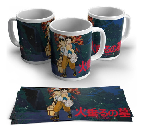 Mug Pocillo La Tumba De Las Luciérnagas Studio Ghibli Vasos