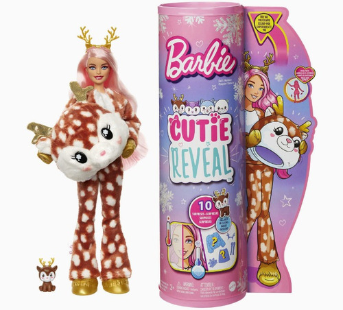 Muñeca Barbie Cutie Snowflakes Sparkle Invierno Venadita 