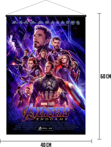 Poster Lona Avengers Superhéroes 60 X 40 Cms Endgame Marvel