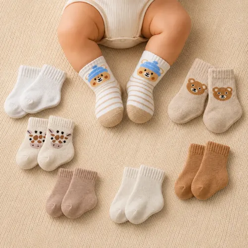 Kit 7 Pares Meia Bebê Todo Dia Rn Duck Menino Menina Algodão Menino Sortido Rn